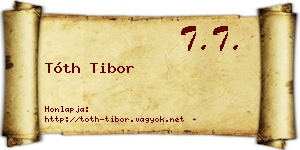 Tóth Tibor névjegykártya